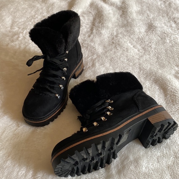 NEW ROUGE Faux Fur Winter Boots Lug Soles Size 7 - Picture 13 of 15